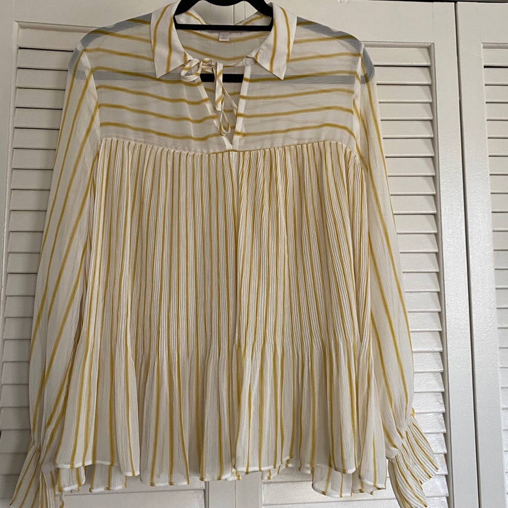 Yellow and white blouse